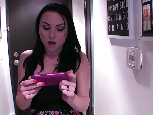 Brunette gets blackmailed into pussy licking