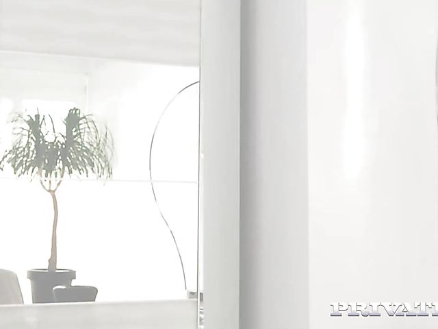 Skinny blonde Sicilia gets nailed in black lingerie