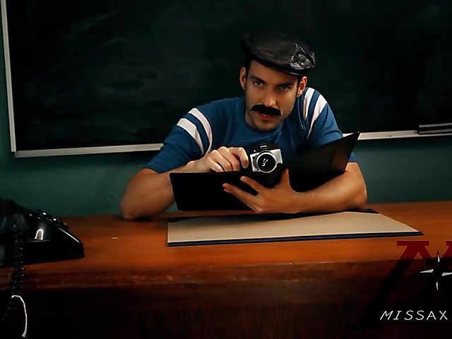 Adriana Chechik and Megan Rain FFM blowjob in the classroom