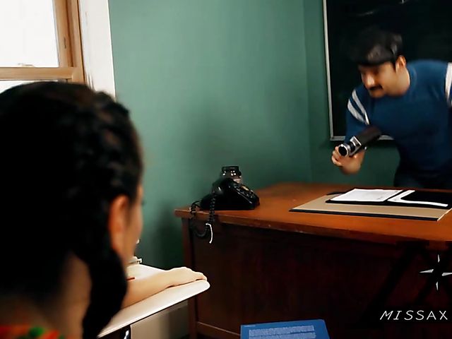 Adriana Chechik and Megan Rain FFM blowjob in the classroom