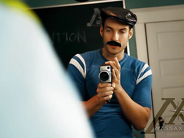 Adriana Chechik and Megan Rain FFM blowjob in the classroom