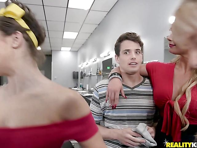 Double handjob and funny fucking with Phoenix Marie