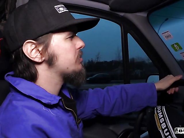 Sex in a van with busty brunette Jacky Lawless