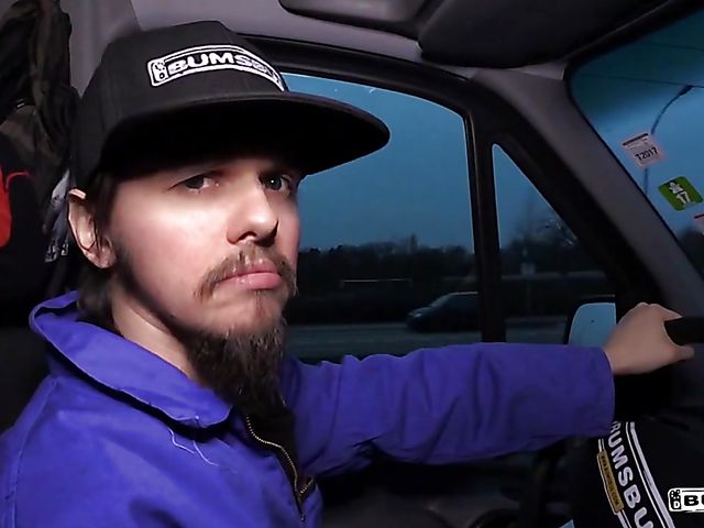 Sex in a van with busty brunette Jacky Lawless