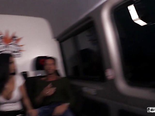 Sex in a van with busty brunette Jacky Lawless