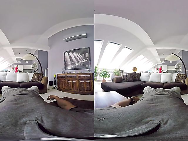 Blonde Katy Rose riding cock in VR