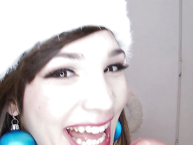 Holly Michaels - Amazing deepthroat and pussy pounding on Christmas