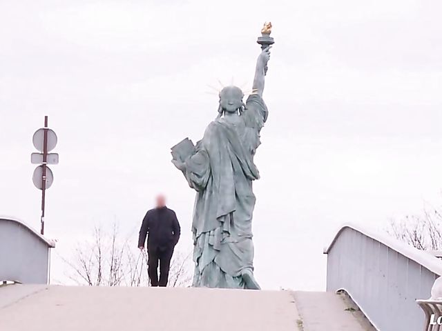 French slut Tiffany Leiddi gets fucked with a condom