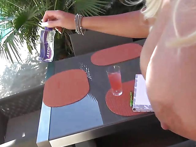 Busty blonde MILF gets pounded in the backyard