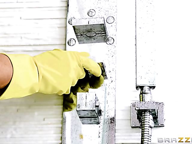 Maid Samantha Saint gets her pierced pussy fucked deep