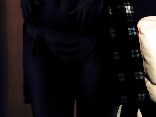 Slim babe Cara Mell fingering herself in the dark