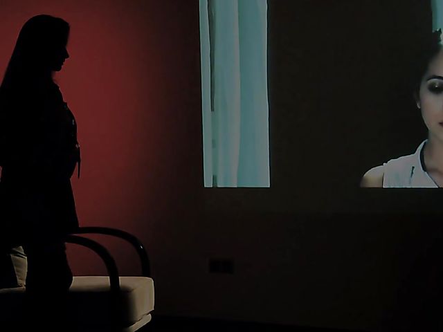 Slim babe Cara Mell fingering herself in the dark