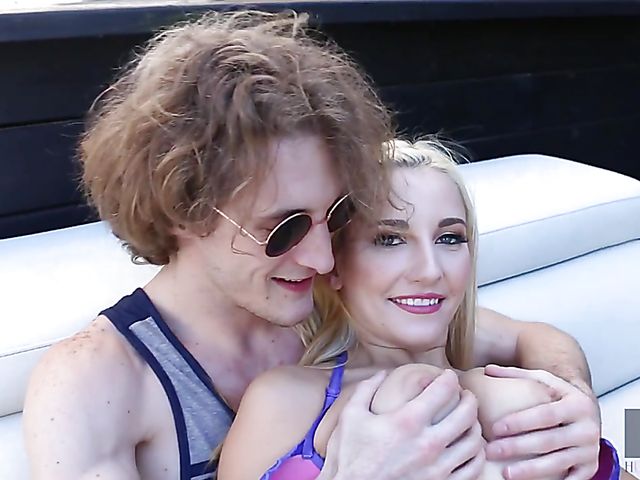 Blond teen Jade Amber is curious about porn