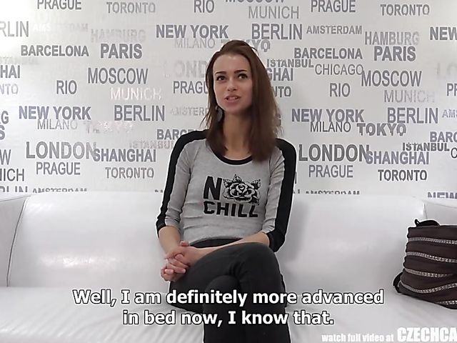 Skinny amateur sucks and fucks a cameraman