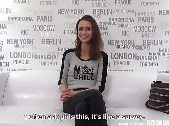 Skinny amateur sucks and fucks a cameraman