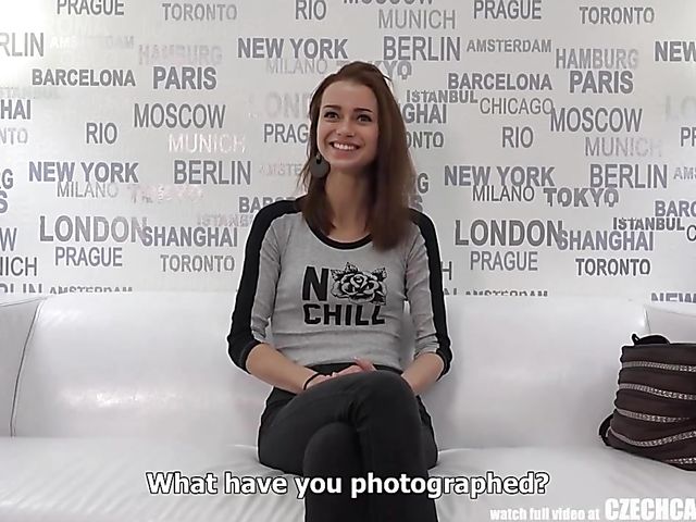 Skinny amateur sucks and fucks a cameraman