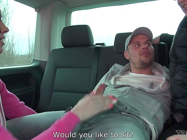 Car threesome with Czech amateurs Linda and Wendy