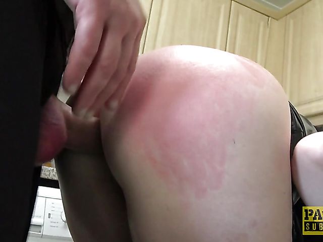 Submissive slut Sexy Cleo gets analyzed in the kitchen