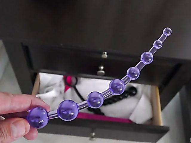 Anal beads and a cock for Brooke Beretta