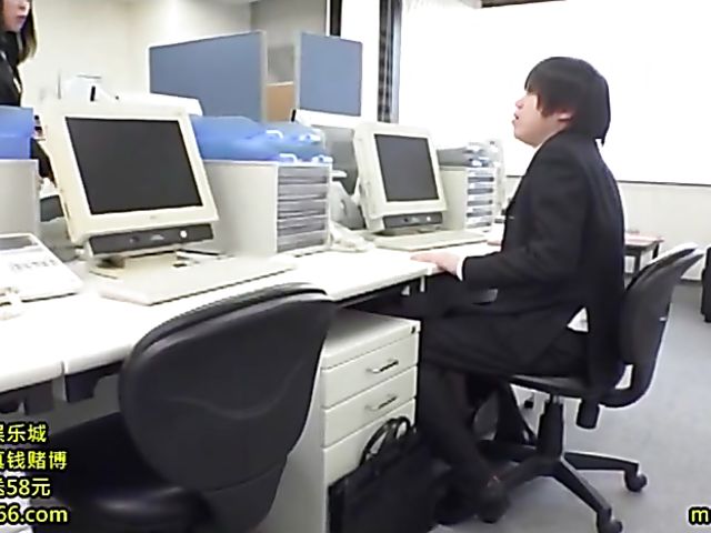 Japanese office sex in pantyhose