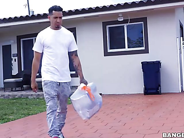 Big tit redhead Skyla Novea takes a cock in the kitchen