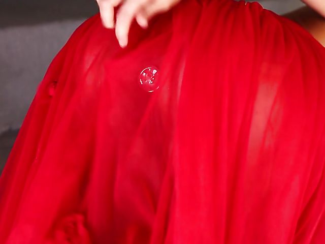 Babe in red Kitana Lure loves doing it with her anal toy