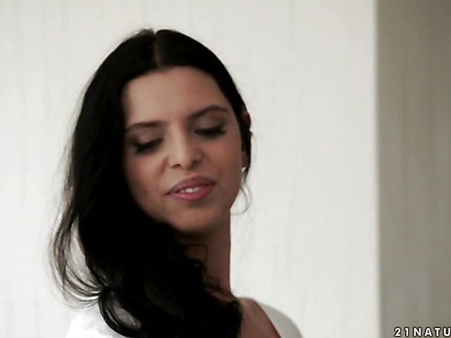 Pretty brunette Kira Queen having hot sex with her man