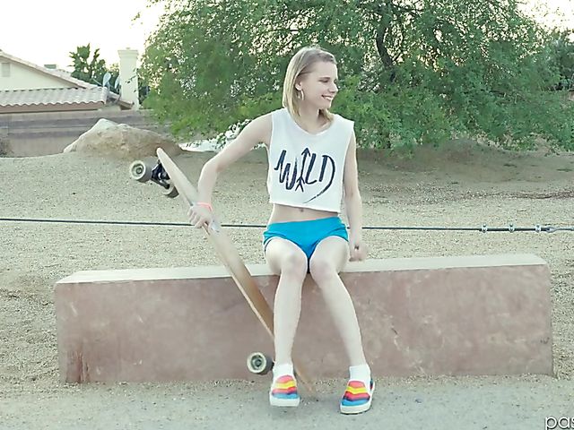 Outdoor sex with teen skater girl Catarina Petrov