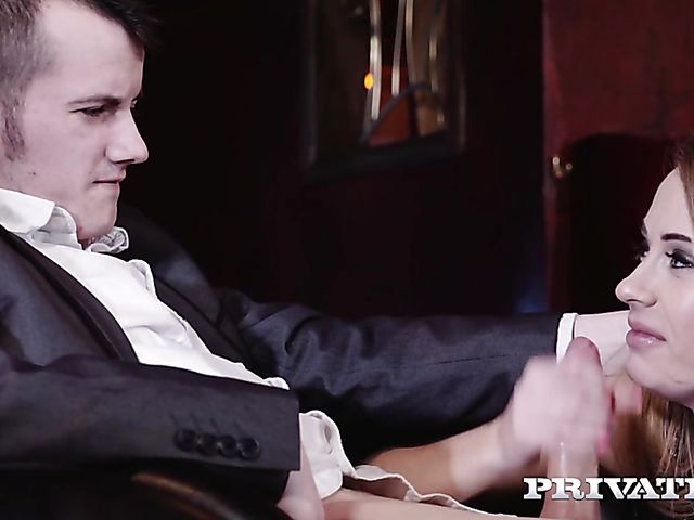 British slut Carmel Anderson sucks and fucks in the strip club