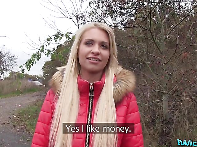 Busty doll Alexis Bardot having sex for cash in the car