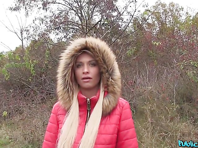 Busty doll Alexis Bardot having sex for cash in the car