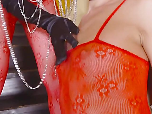 Nataly Gold and Taissia Shanti lesbian dildo domination