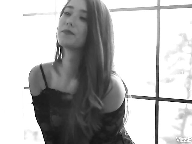 Eva Lovia - Black and white masturbation solo