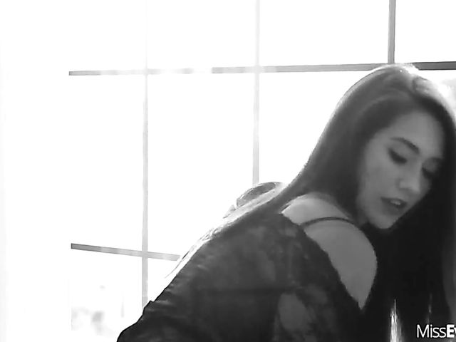 Eva Lovia - Black and white masturbation solo