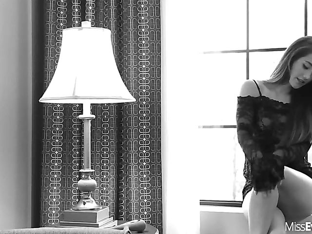 Eva Lovia - Black and white masturbation solo