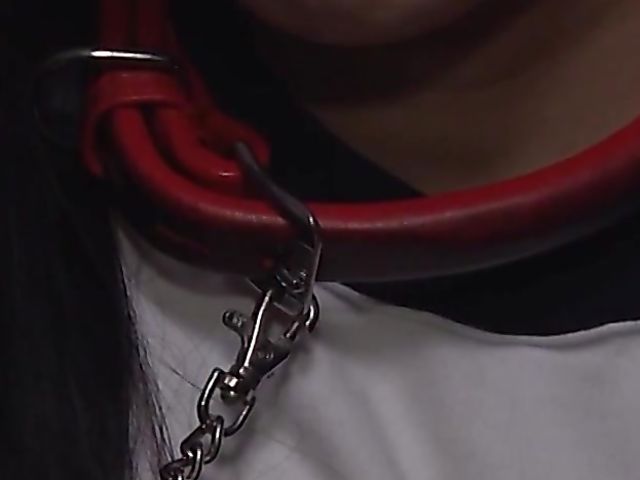 Japanese sex slave gets shagged on a leash