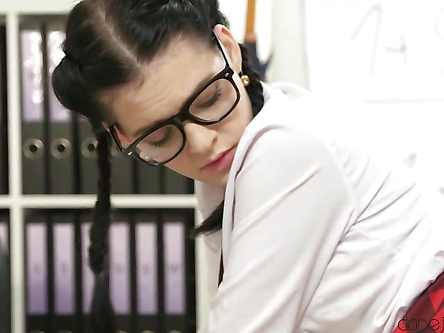 Teen schoolgirl Anie Darling gets slapped and fucked