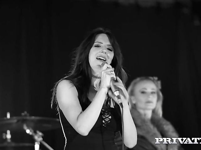 Lucia Love and Rina Ellis - Rock band FFM threesome