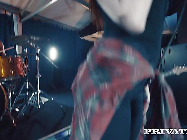 Lucia Love and Rina Ellis - Rock band FFM threesome