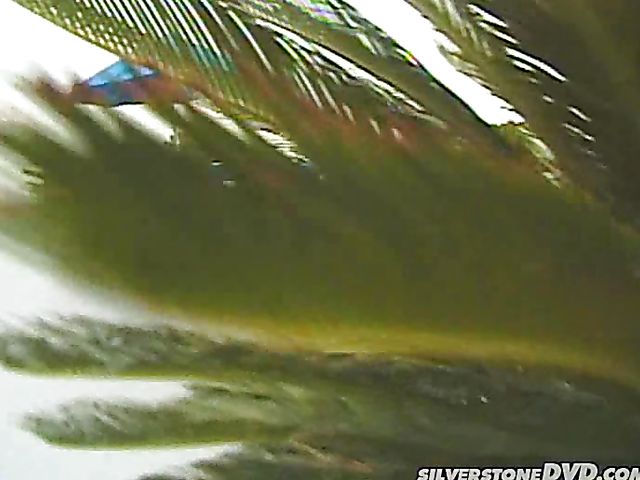 Outdoor lesbian fun by the pool