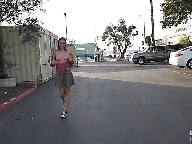 Riley Mae - Teen flashing and getting nailed