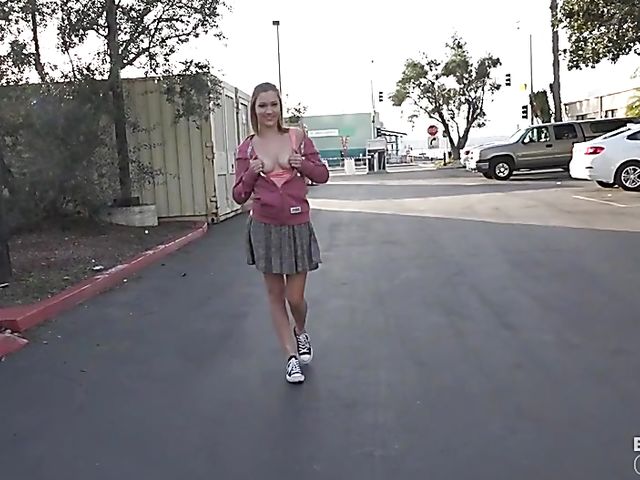 Riley Mae - Teen flashing and getting nailed