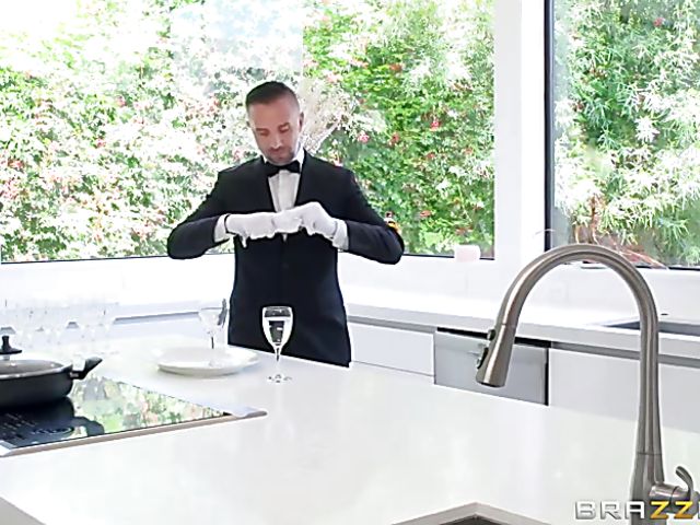 Asian MILF with big baps Kaylani Lei seduces her butler