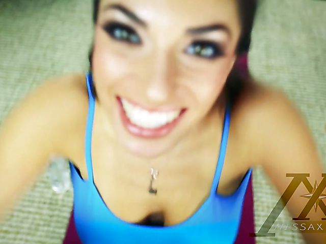 Darcie Dolce with huge naturals strips and has fun after workout