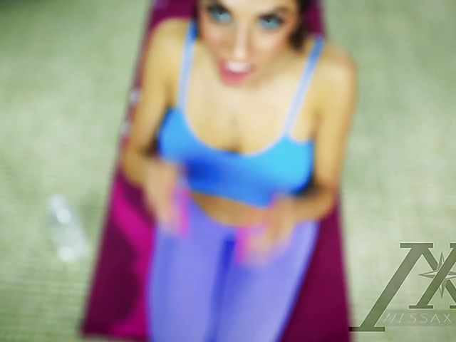 Darcie Dolce with huge naturals strips and has fun after workout