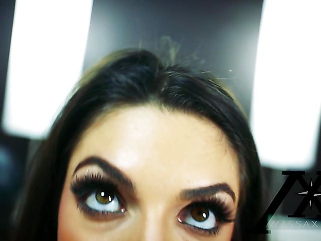 Darcie Dolce with huge naturals strips and has fun after workout