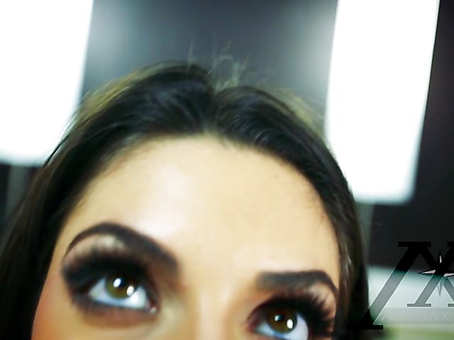 Darcie Dolce with huge naturals strips and has fun after workout