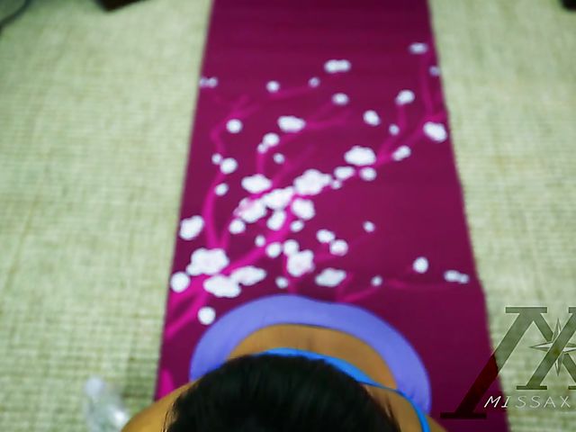 Darcie Dolce with huge naturals strips and has fun after workout