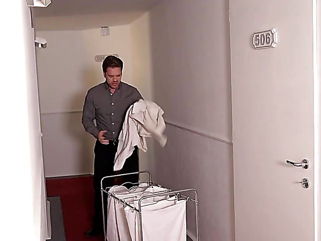 Jasmine Jae - Big boob maid DP in a hotel room