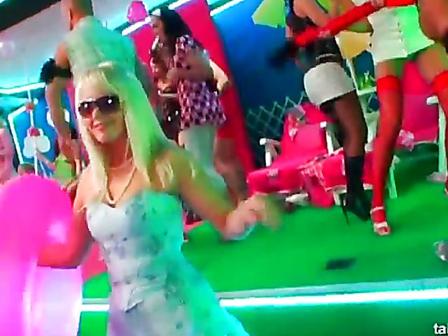 Party babes flashing boobs in the club